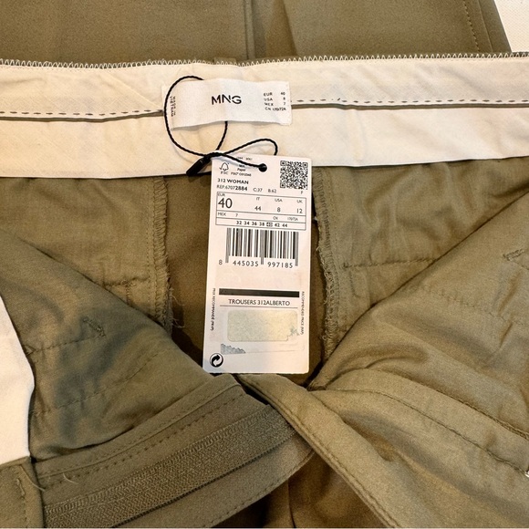 MNG 8 dress pants green khaki front and back pockets - Picture 2 of 9